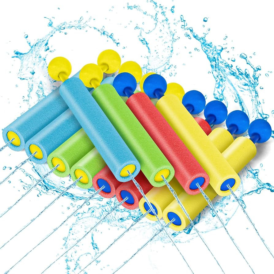 Lehoo Castle Water Guns for Kids, Pack of 12 Foam Squirt Guns, 30 ft Range Pool Water Squirts, Fo... | Amazon (US)