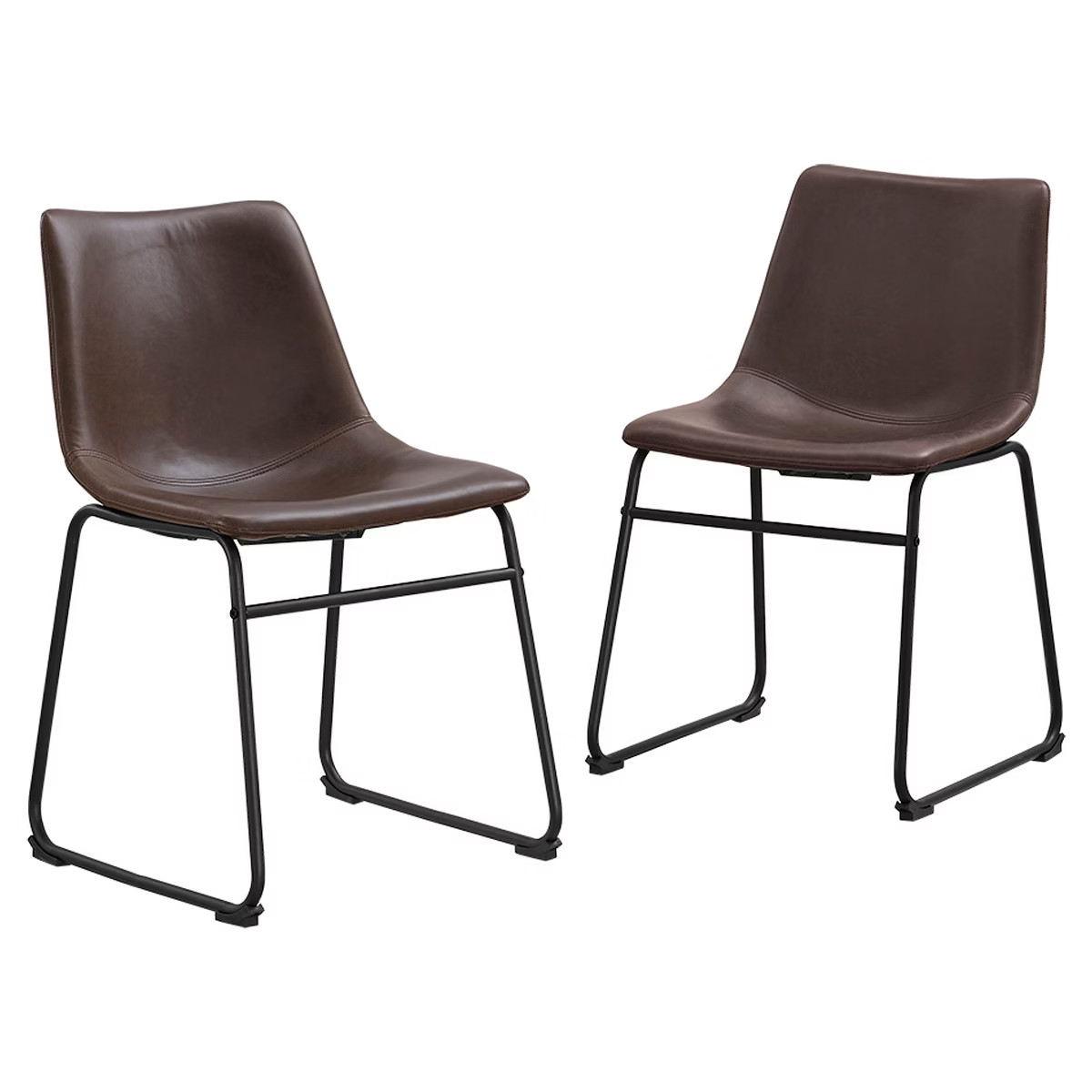 Set of 2 Laslo Modern Upholstered Faux Leather Dining Chairs - Saracina Home | Target
