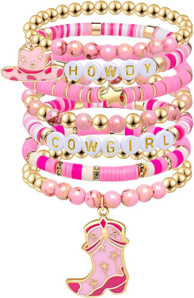 Artlunar Western Cowgirl Beaded Stretch Bracelets, Stackable cowgirl hat boot accessories, Bohemi... | Amazon (US)