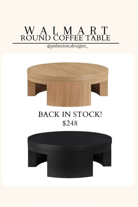 Back in stock! Affordable round coffee table from Walmart, only $248!🤩

Comes in a oak wood color and black. 

Walmart Home | Affordable Home Finds | Home Design | Affordable Home Styling | Coffee Table | Rouns Coffee Table 

#LTKsalealert #LTKhome