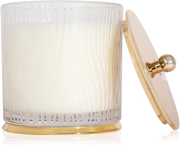Thymes Frasier Fir Candle - Gilded Collection - Frosted Wood Grain Design with Gold Lid & Base - ... | Amazon (US)