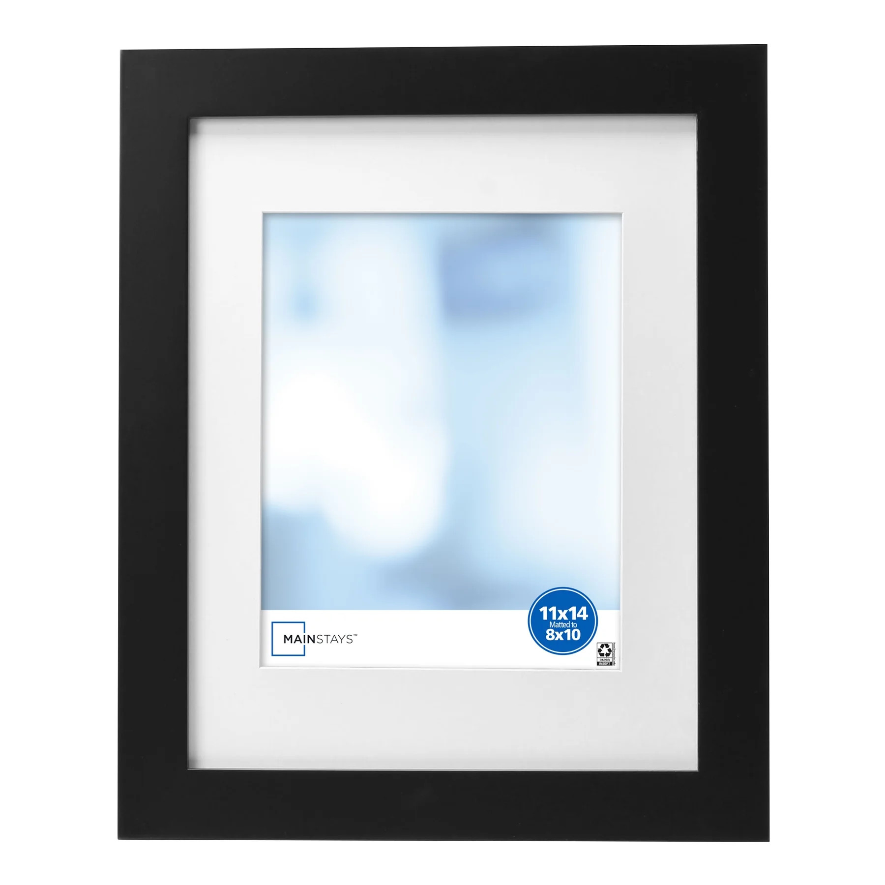 Mainstays 11x14 Matted to 8x10 Flat Wide Black Gallery Wall Picture Frame | Walmart (US)