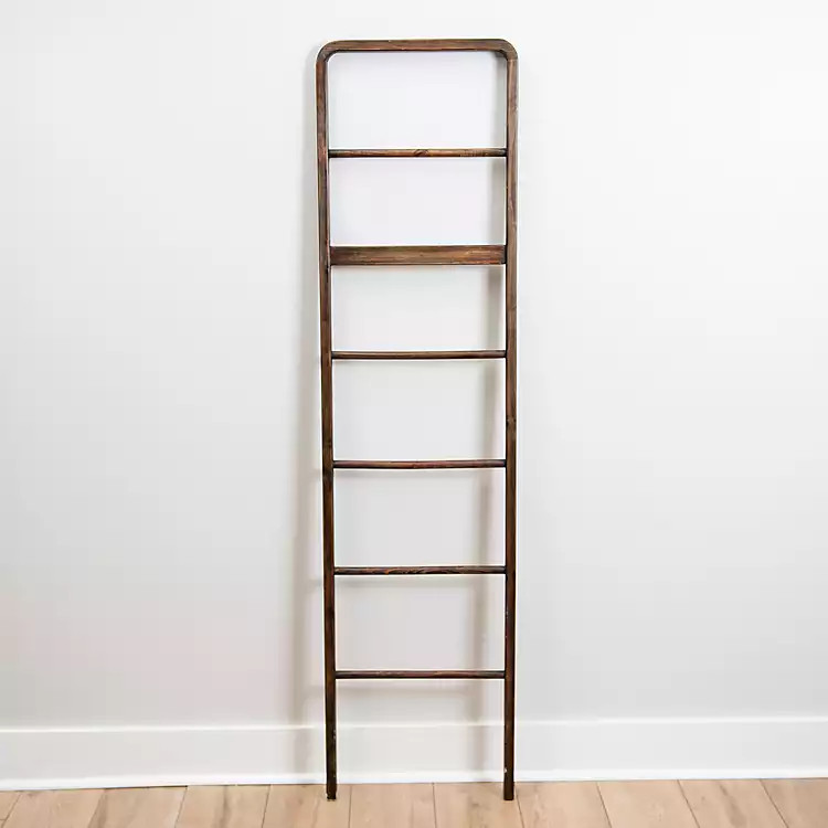 Natural Rounded Top Leaning Ladder | Kirkland's Home