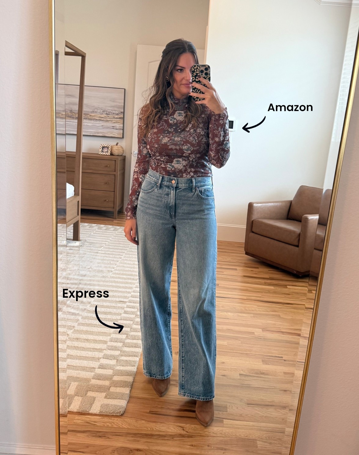 Amazon mesh floral bodysuit and Express high waisted wide leg jeans. Perfect fall transitional outfit!

#Express #Amazon #Expressjeans #dresstoexpress #amazonbodysuit #falltransitional 

#LTKFindsUnder50 #LTKFindsUnder100 #LTKStyleTip