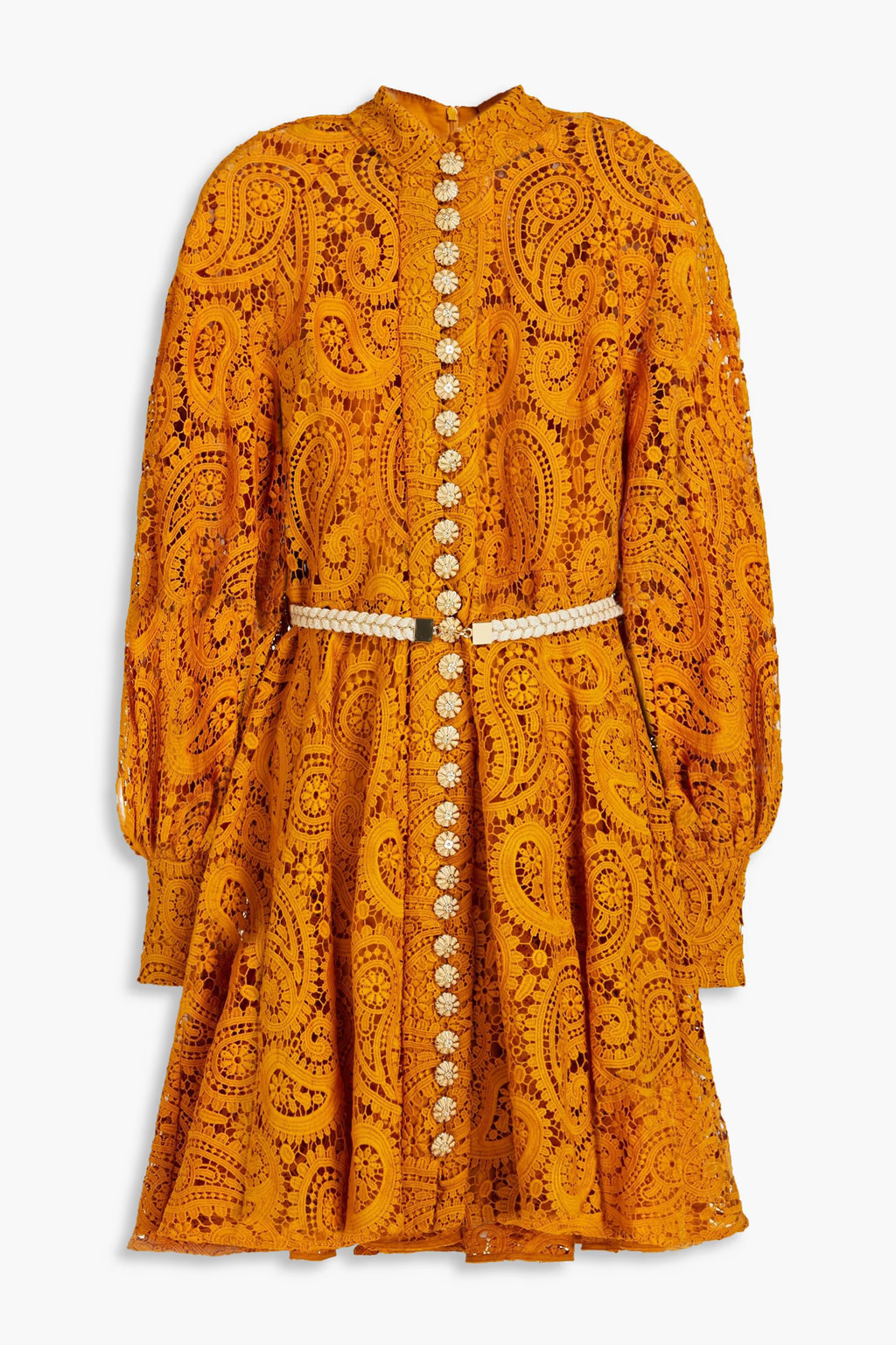 Embellished macramé lace mini dress | The Outnet (US and CA)