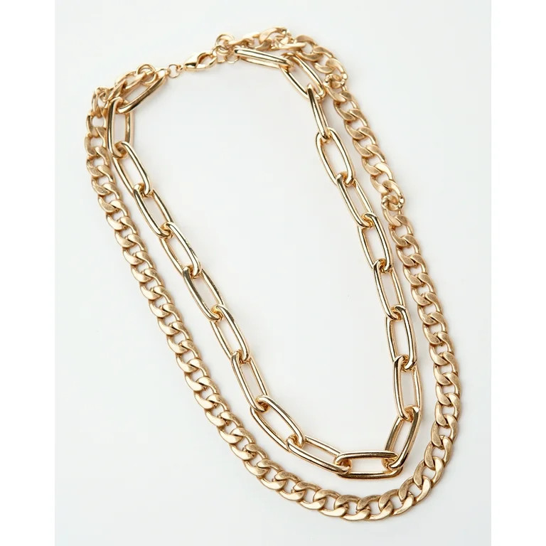 Gold Thick Chunky Chain Necklace - Walmart.com | Walmart (US)