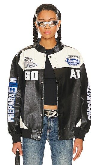 Whitney Racer Jacket in Black | Revolve Clothing (Global)
