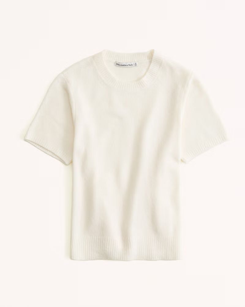 Abercrombie & Fitch Women's Crew Sweater Tee in Cream - Size XXS | Abercrombie & Fitch (US)