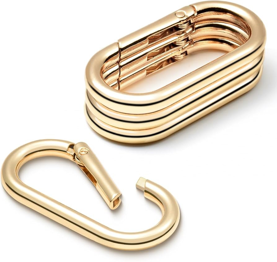 4pcs 2" Oval Spring Keyrings, Large Keychain Carabiner Clips, Spring O Rings Buckles for Purse Cl... | Amazon (US)