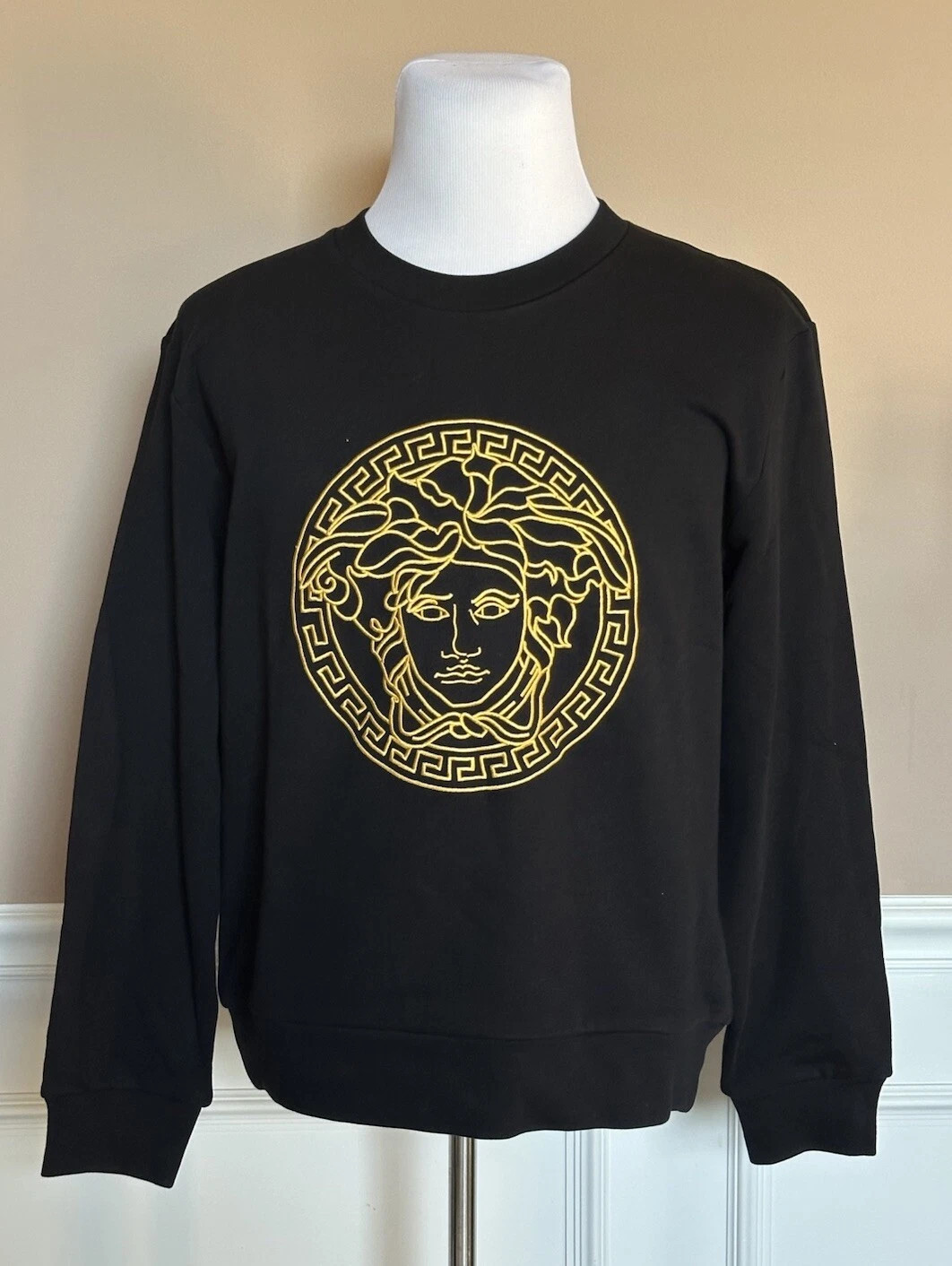 Versace Medusa Embroidered Black Cotton Sweatshirt  8 US 42 Eu A89567S NWT $790 | eBay | eBay US