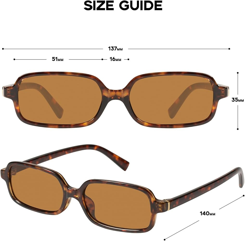 mosanana Trendy Rectangle Sunglasses for Women Retro 90s Style Small Narrow MS52479 | Amazon (US)