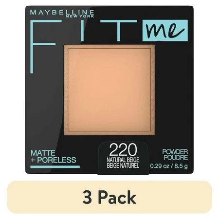 (3 pack) Maybelline Fit Me Matte Poreless Pressed Face Powder Makeup, Natural Beige, 0.29 oz | Walmart (US)