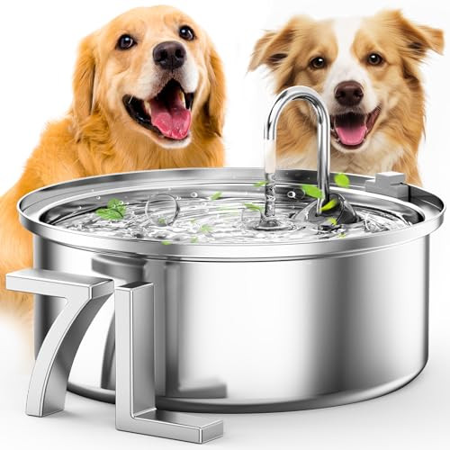 oneisall Dog Water Bowl Dispenser,7L Quiet Automatic Dog Water Dispenser Stainless Steel,100% BPA-Free for Cats and Small and Medium Large-Sized Dogs | Amazon (US)