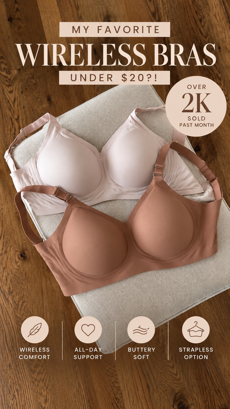 Amazon find 🤎 These Jelly wireless bras are buttery soft, supportive and SO comfy for everyday wear. No underwire, smooth under clothes and they’re under $20! Over 2K sold in the past month 👀

#AmazonFinds #AmazonFashion #WirelessBra #AmazonMustHaves #AffordableFashion #EverydayBasics #ComfyBra #LTKFinds

#LTKmomlife #LTKSaleAlert #LTKOver40