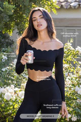 Off Shoulder Long Sleeve Crop Top | WISKIIACTIVE