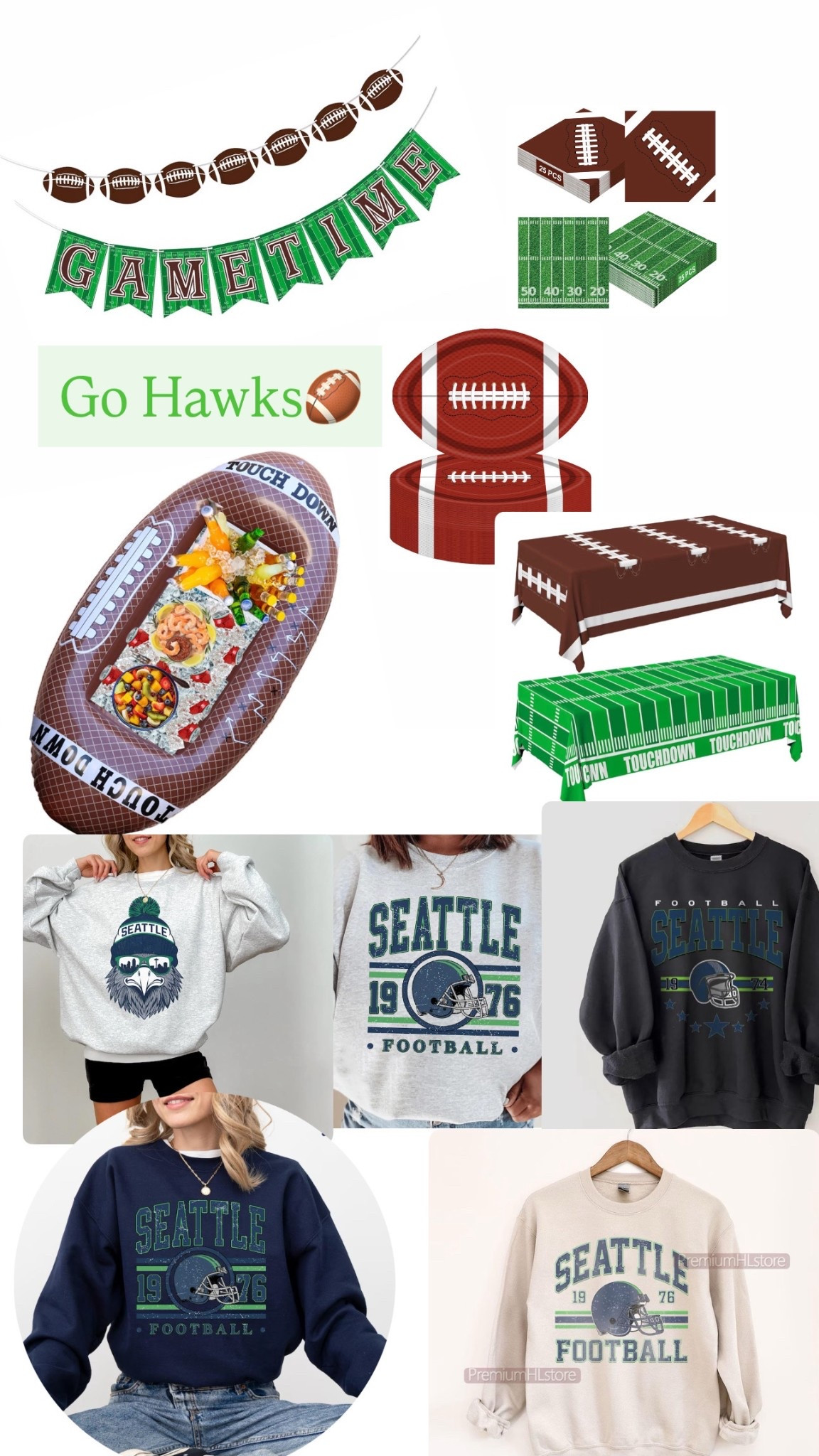 Super Bowl party decor 
Seahawks sweatshirts 


#LTKootd #LTKSeasonal #LTKfoodie