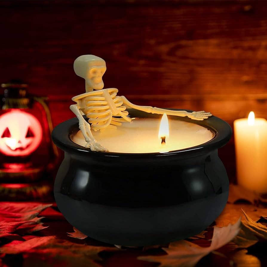 Halloween Decoration - Halloween Skeleton Candles - Skull Candles Vintage Farmhouse Gothic Decora... | Amazon (US)