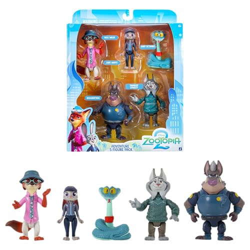 Disney’s Zootopia 2 Adventure 5-Pack - Articulated 3” Figures with 2 Undercover Characters - Collector’s Series - Suitable for Ages 4+ | Amazon (US)