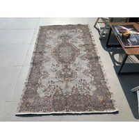 Gray Rug, Shabby Chic, Rugs, Etsy Area Salon Oushak Carpet Turkish Rug - 3.9x6.9 Feet Vintage Antiqu | Etsy (US)
