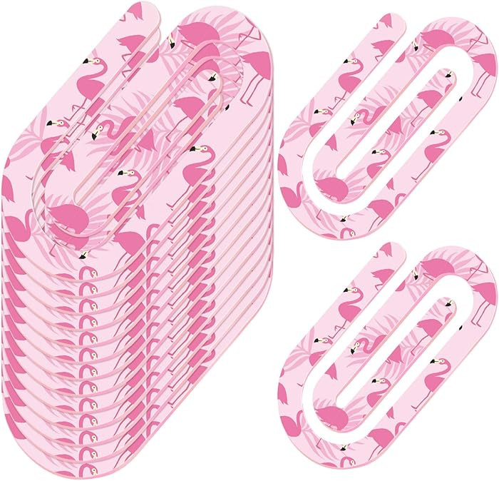 Tinlade 12 Pcs Flamingo Jumbo Acrylic Paper Clips Large Decorative Paperclips 4 x 2 Inch Cute Pin... | Amazon (US)