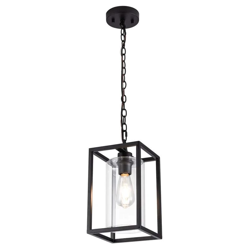 Industrial Retro Pendant Lighting Iron Chandelier With Modern Clear Glass Shade | Wayfair North America