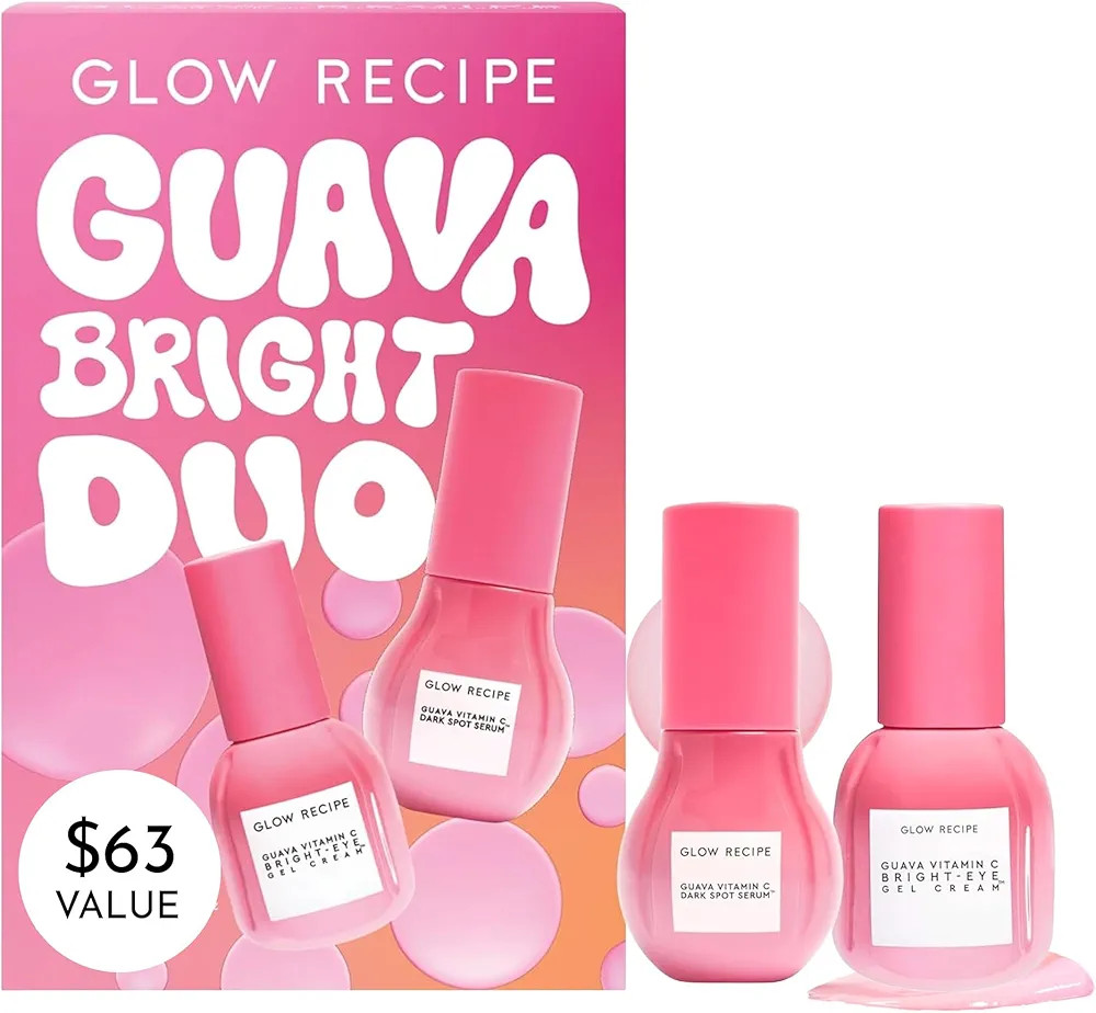 Glow Recipe Guava Brightening Korean Skincare Gift Set - Vitamin C Under Eye Cream Treatment + Hy... | Amazon (US)
