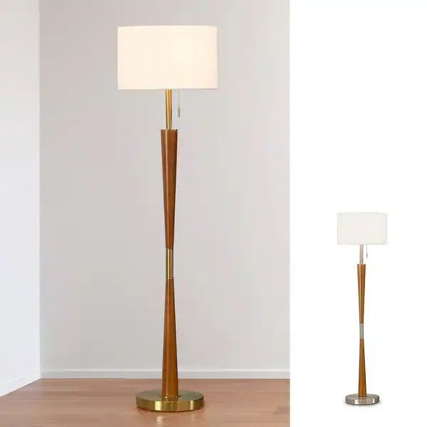 HOMEGLAM Century 61"H Wood Floor lamp | Bed Bath & Beyond