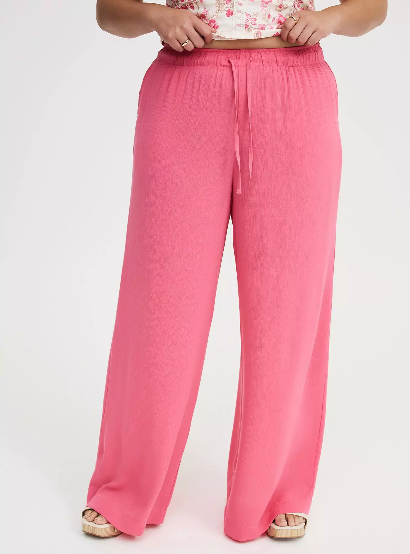 Pull-On High-Rise Gauze Wide-Leg Pant | Torrid (US & Canada)