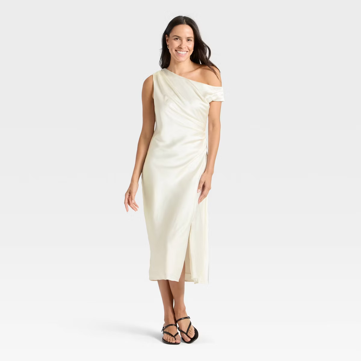 Women's Satin Maxi Dress - A New Day™ Cream | Target