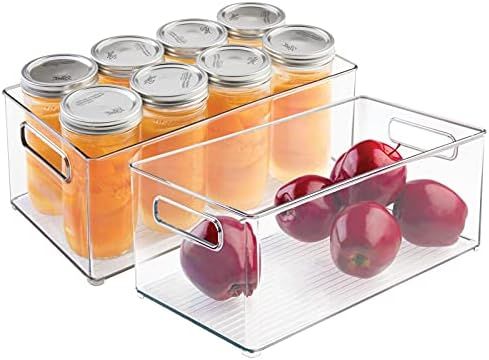 mDesign Deep Plastic Kitchen Storage Organizer Container Bin with Handles for Pantry, Cabinets, S... | Amazon (US)
