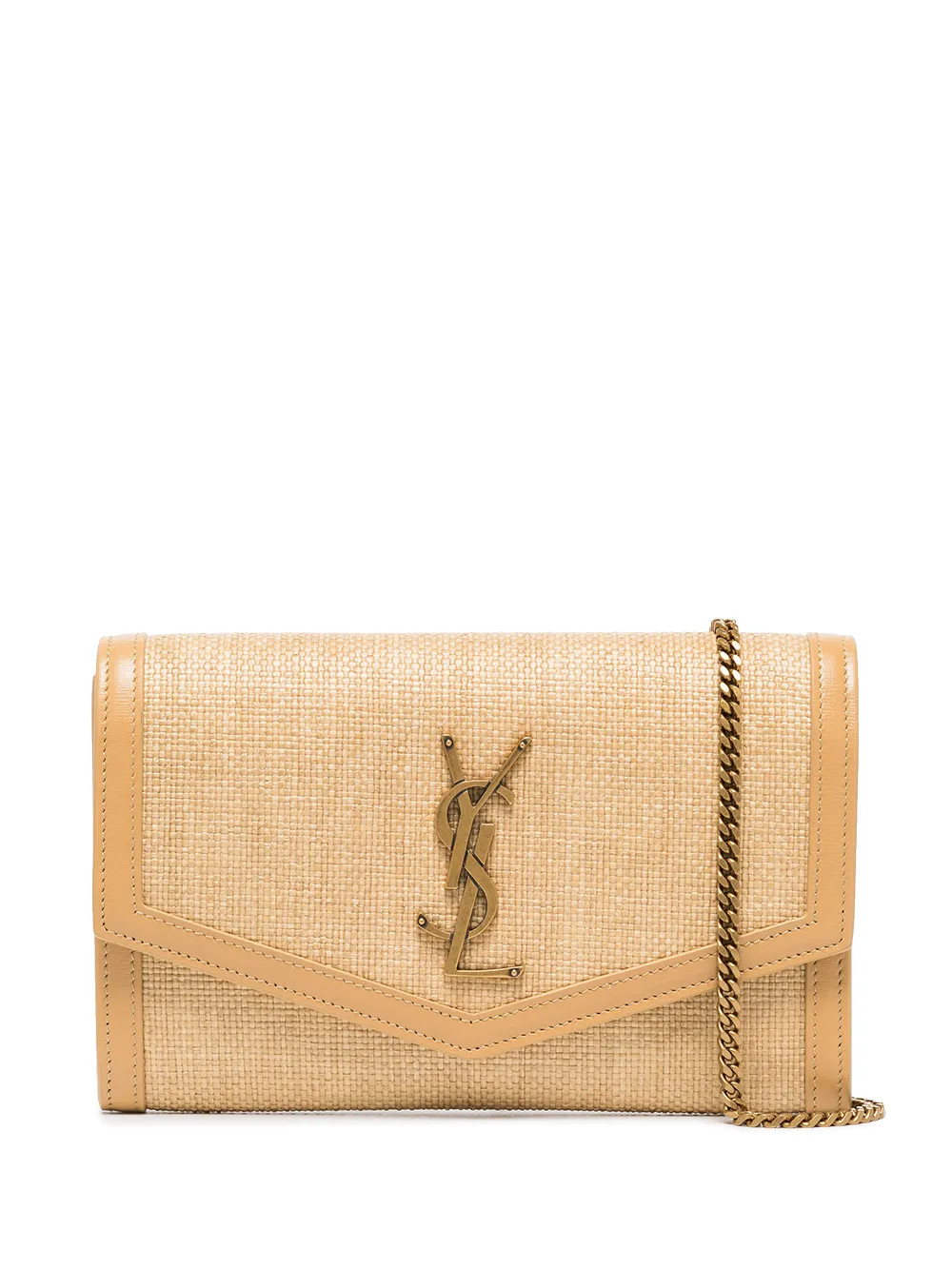 Saint Laurent Uptown Raffia Shoulder Bag - Farfetch | Farfetch Global
