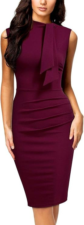 Miusol Women's Retro 1950s Style Half Collar Ruffle Cocktail Pencil Dress | Amazon (US)