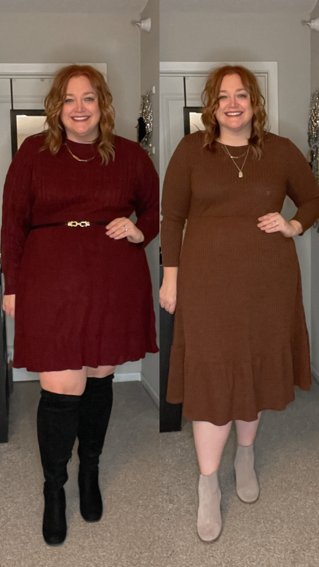 Sharing a couple knit dresses I’ve had in my closet for a couple years that are still available (brown color is oos though)

If you use code TaraJane15 you can save, too!

#LTKPlusSize #LTKHoliday #LTKMidsize