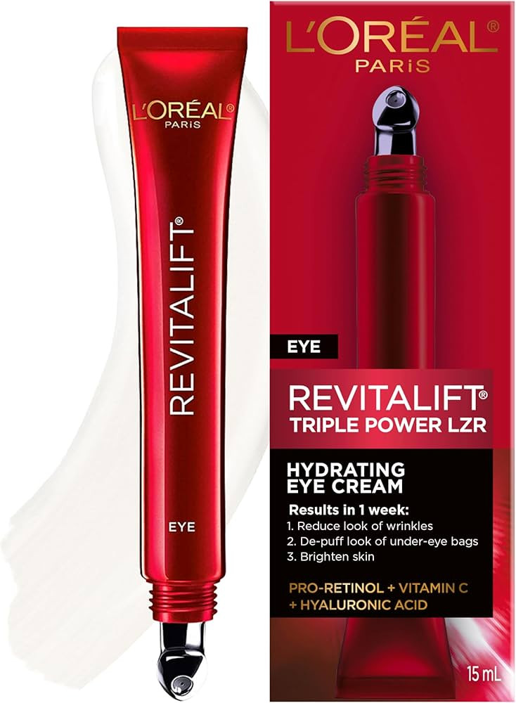 L’Oréal Paris Eye Cream For Wrinkles, with Hyaluronic Acid, Vitamin C, Under Eye Cream to Redu... | Amazon (CA)
