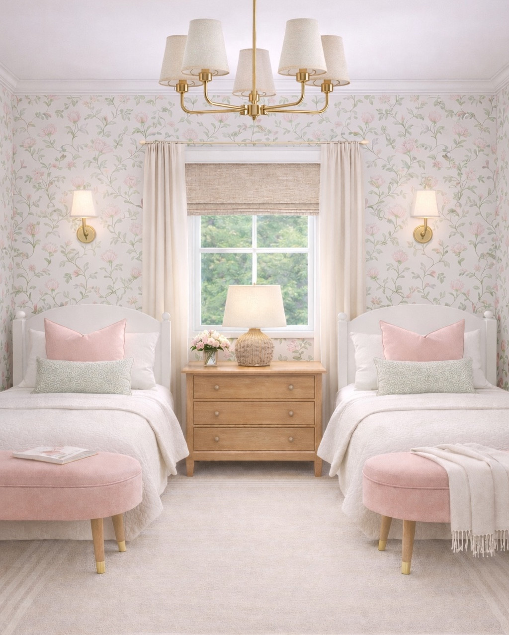 Pure sweetness 💗 Linked multiple options to create this darling bedroom. 

Girl bedroom 
Share room 
Soft pink bedroom 
Bedroom design 

#LTKHome