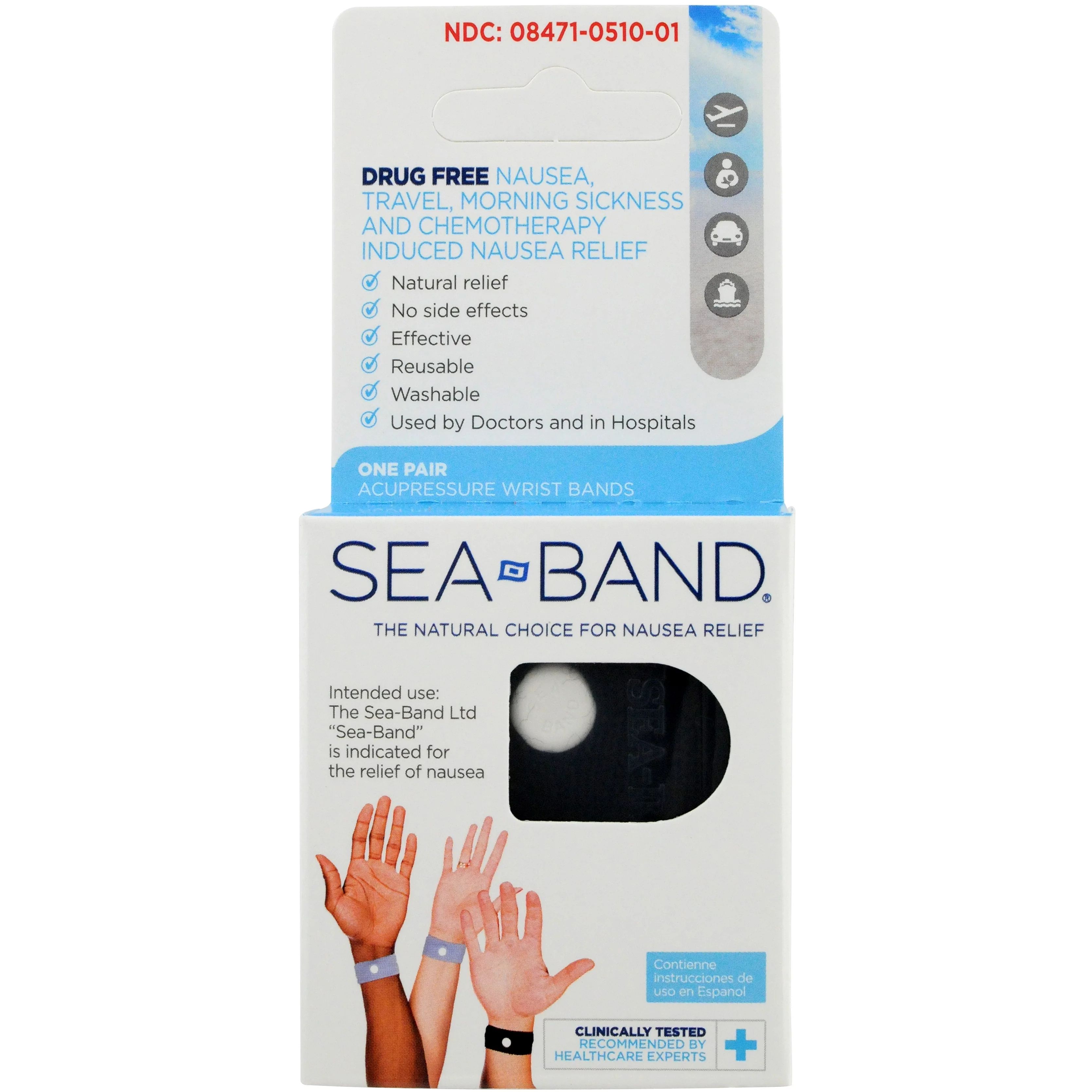 Sea-Band Anti-Nausea Acupressure Wrtistband for Motion Sickness or Morning Sickness Non Drowsy, A... | Walmart (US)