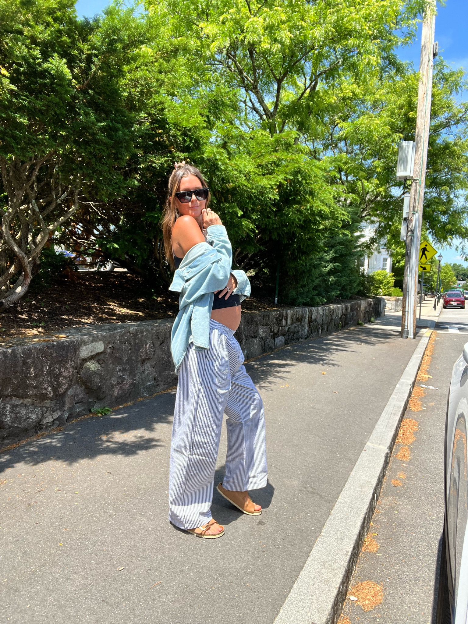 happily on board with the boxer trend while pregnant in the summer #LTKmaternity #LTKbump #LTKtraveloutfit