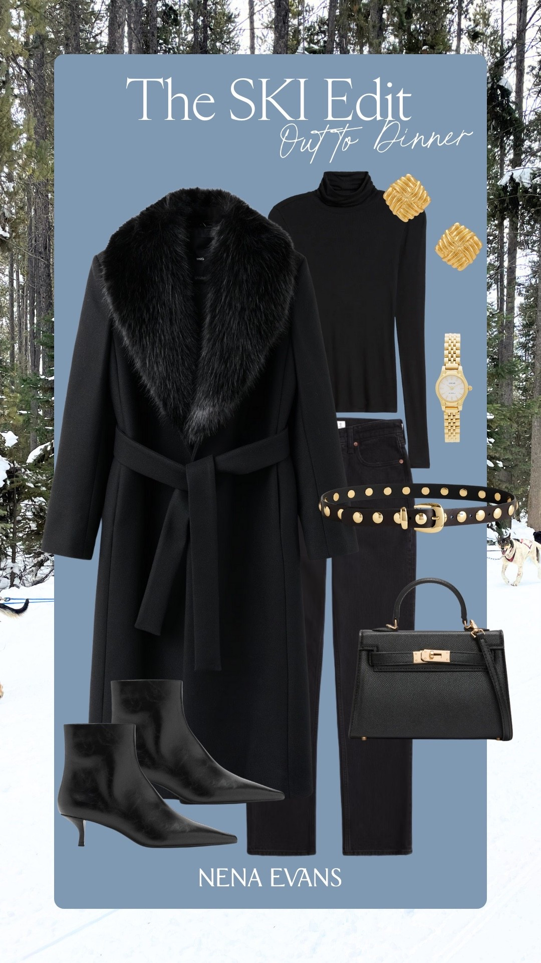 What to wear on a ski trip or winter trip! All black with western details for dinner on the town 🖤



Winter outfit Winter fashion Winter coat date night outfit dinner outfit in aspen
