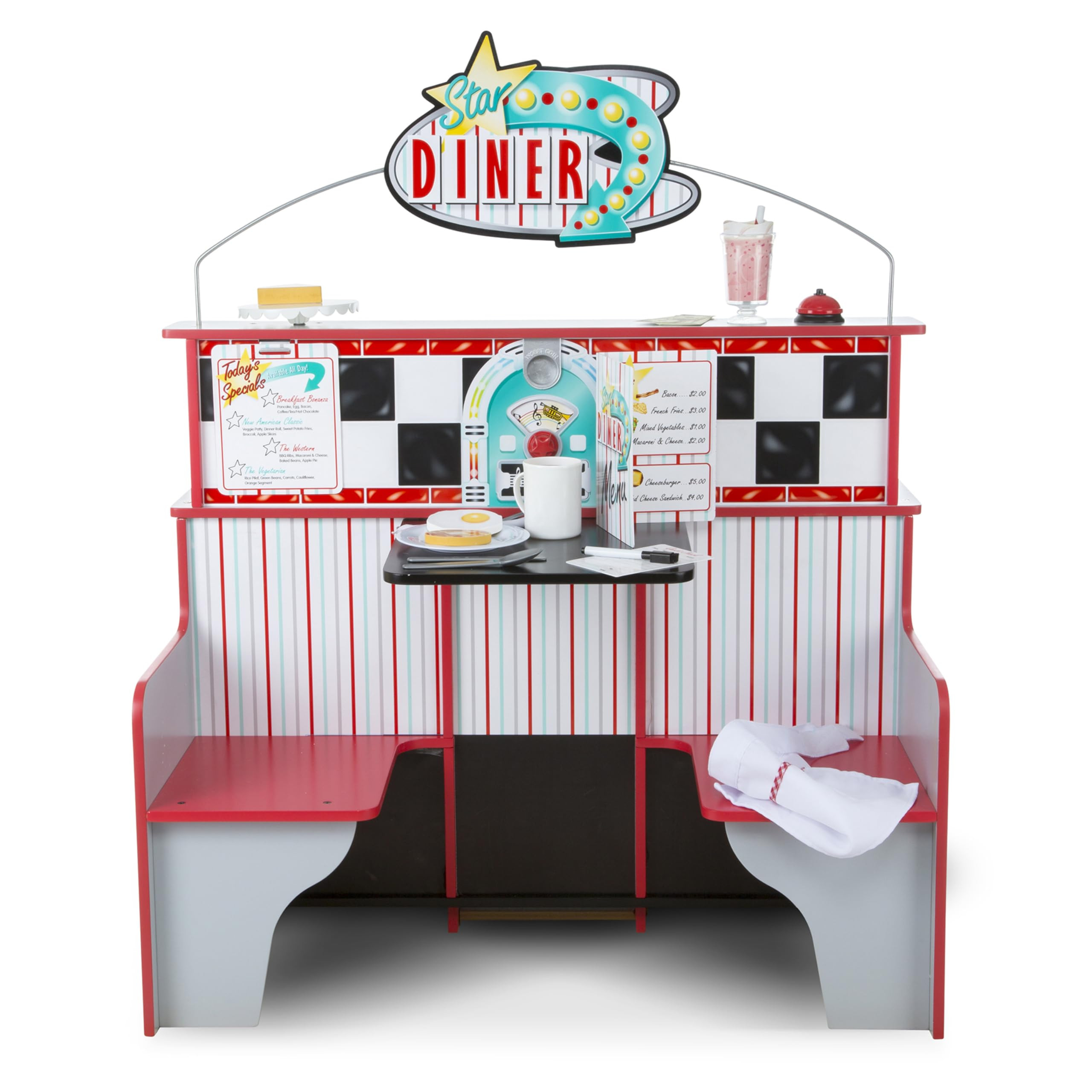 Melissa & Doug Double-Sided Wooden Star Diner Restaurant Play Space | Amazon (US)