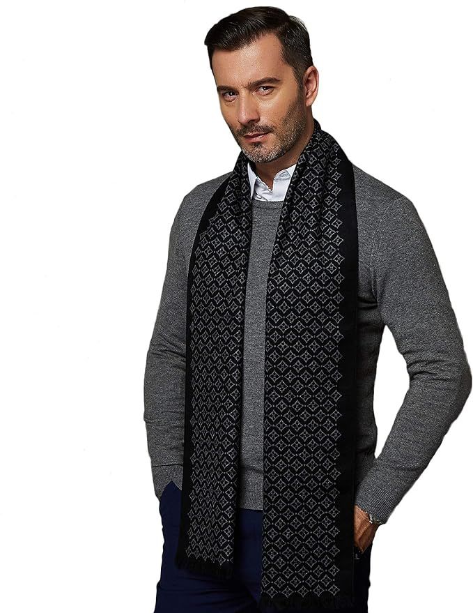 CUDDLE DREAMS Men's Silk Scarves for Winter, 100% Mulberry Silk Brushed, Luxuriously Soft & Warm,... | Amazon (US)