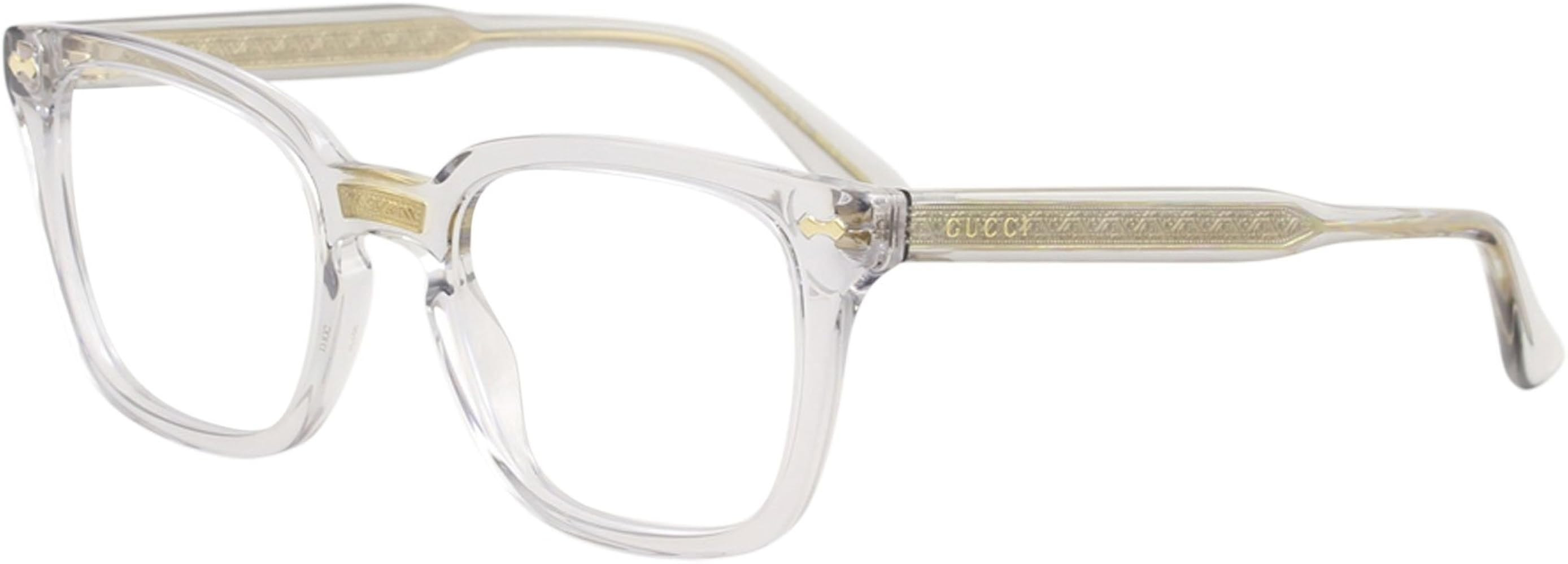 Gucci Rectangular Eyeglasses GG0184O 005 Transparent Gray 50mm 0184 | Amazon (US)