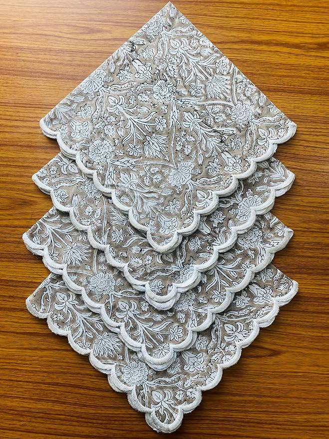Ridhi Cloth Napkins Set of 4 Cotton Printed Dinner Block Print Napkins I Baby Bridal Shower Weddi... | Amazon (US)