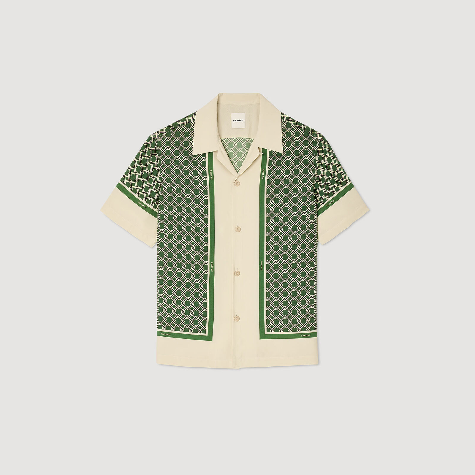 Short-sleeved patterned shirt | Sandro US | Sandro-Paris US