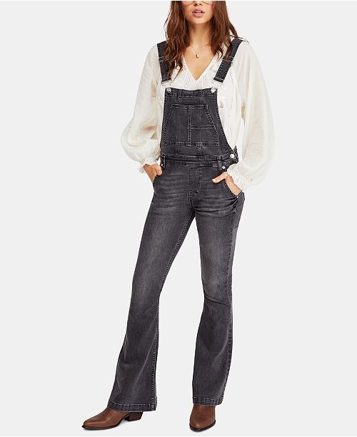 Free People Carly Flared Overalls & Reviews - Jeans - Women - Macy's | Macys (US)