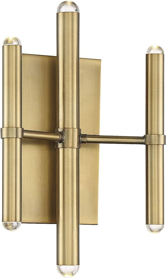 Savoy House 9-2602-1-322 Barnum 6-Light LED Wall Sconce in a Warm Brass Finish (10" W x 14.5" H) | Amazon (US)