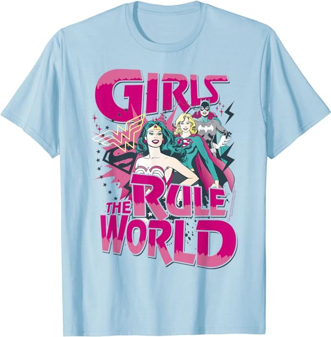 DC Comics Justice League Girls Rule The World T-Shirt | Amazon (US)
