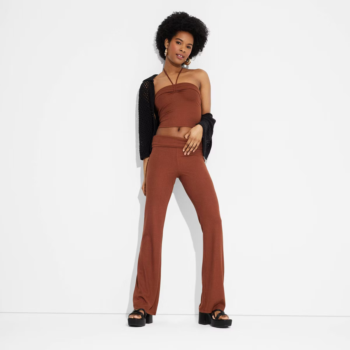 Women's Mid-Rise Foldover Flare Leggings - Wild Fable™ | Target