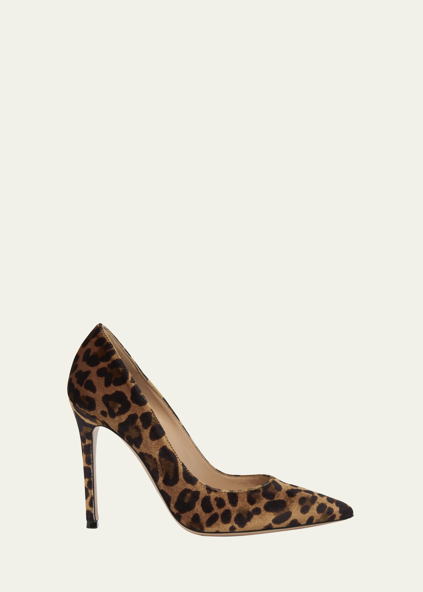 Gianvito Rossi Leopard Velvet Stiletto Pumps | Bergdorf Goodman