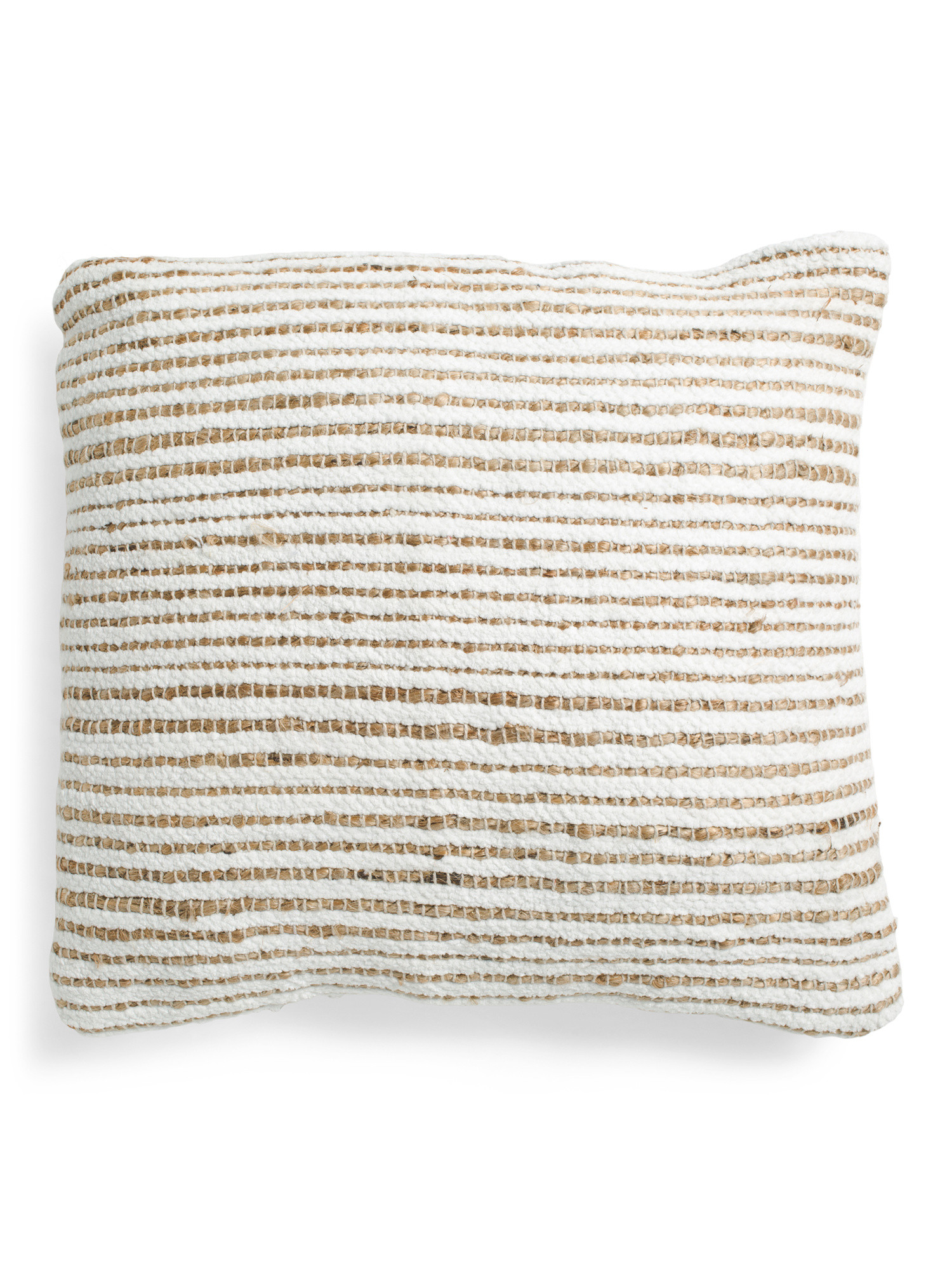 20x20 White Jute Woven Stripe Pillow | TJ Maxx