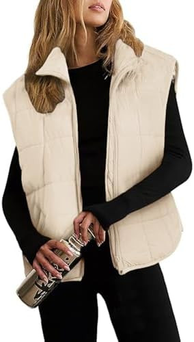 Xiaoxuemeng Puffer Vest Women Lightweight Zip Up Quilted Vest Padded Gilet Sleeveless Jacket with... | Amazon (US)